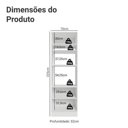 Imagem de Torre Quente 70 cm 3 Portas Branco/Cinza Lux Madesa