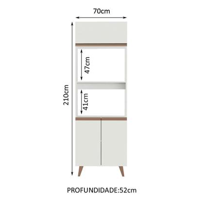 Imagem de Torre Quente Armário de Cozinha 70 cm 3 Portas Branco Reims Madesa