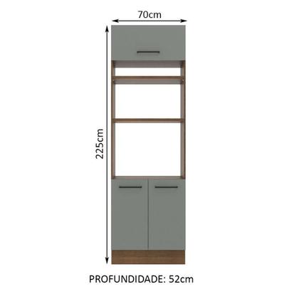 Imagem de Torre Quente Armário de Cozinha 70 cm 3 Portas Rustic/Cinza Agata Madesa