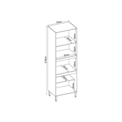 Imagem de Torre Quente de Cozinha Paneleiro Firenze Duplo Forno 4 Portas 70x219 Avena/Grafito - Demóbile
