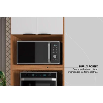 Imagem de Torre Quente de Cozinha Paneleiro Firenze Duplo Forno 4 Portas 70x219 Avena/Grafito - Demóbile