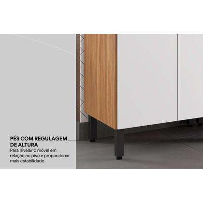 Imagem de Torre Quente de Cozinha Paneleiro Firenze Duplo Forno 4 Portas 70x219 Avena/Grafito - Demóbile