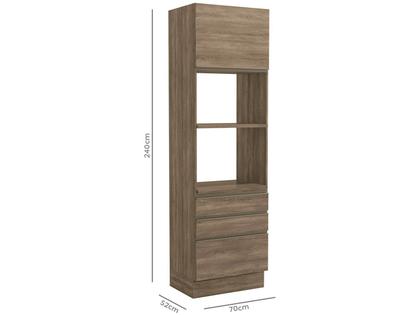 Imagem de Torre Quente Kappesberg Maxxi 1 Porta 3 Gavetas 70cm Marrom