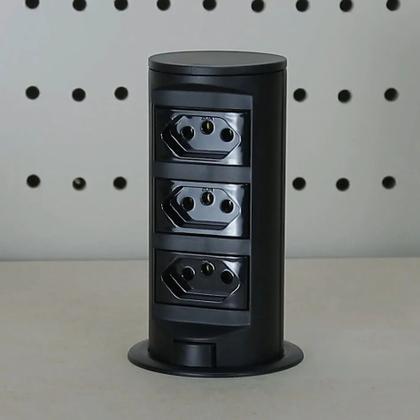 Imagem de Torre Tomada Automática Embutir Retrátil C/ 1 Tomada + 2 USB