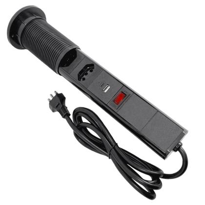 Imagem de Torre Tomada de Embutir Retrátil 20A com USB e Tipo C Segurança e Praticidade