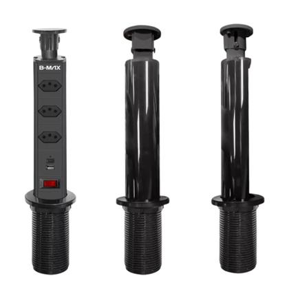 Imagem de Torre Tomada de Embutir Retrátil 20A com USB e Tipo C Segurança e Praticidade