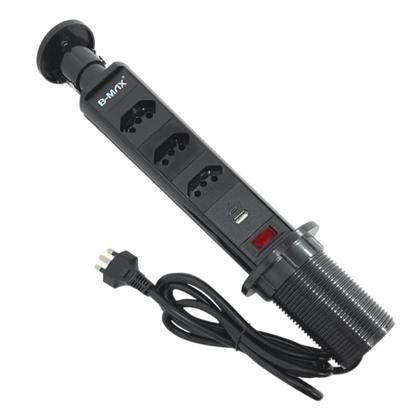 Imagem de Torre Tomada de Embutir Retrátil 20A com USB e Tipo C Segurança e Praticidade