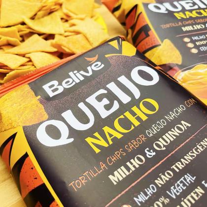 Imagem de Tortilla Chips Belive Sabor Queijo Nacho 50g (12 Pacotes)