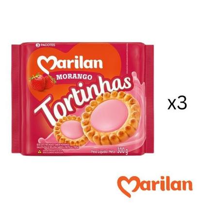 Imagem de Tortinha Bolacha Recheio Sabor Morango Super Cremoso 900g