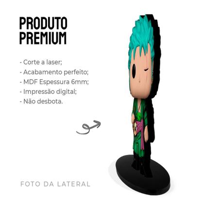 Imagem de Totem Médio Boneco One Piece - Zoro 14cm + Base