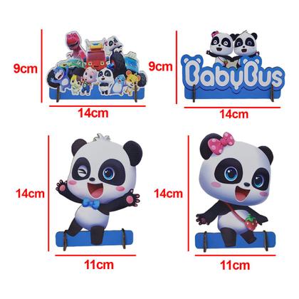 Imagem de Totens de Mesa Decoração Pandinhas Baby Kit com 4 Displays Mdf Adesivado