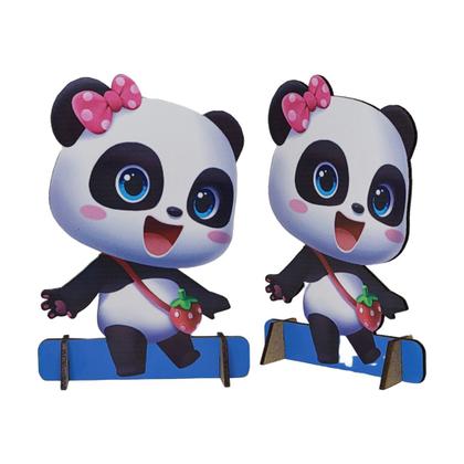 Imagem de Totens de Mesa Decoração Pandinhas Baby Kit com 4 Displays Mdf Adesivado