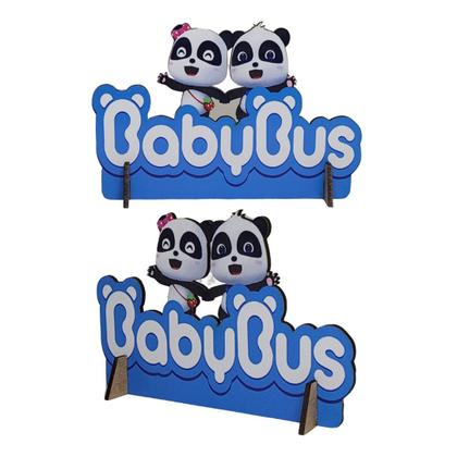 Imagem de Totens de Mesa Decoração Pandinhas Baby Kit com 4 Displays Mdf Adesivado