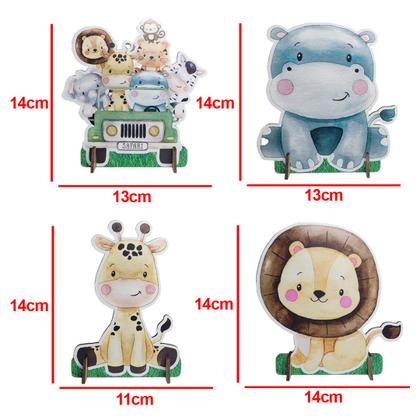 Imagem de Totens de Mesa Safari Kit com 8 Displays Aniversário Mdf Adesivado