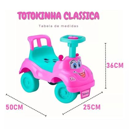 Imagem de Totokinha Clássica Bebê Triciclo Velotrol Motoca Carrinho Cor Rosa