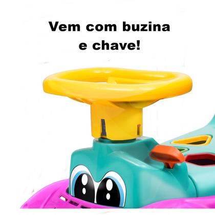 Imagem de Totokinha Infantil Menina Rosa com buzina, chave e peças geométricas