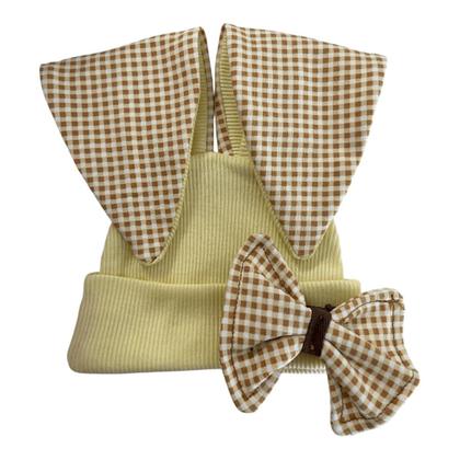 Imagem de Touca Bebê Pascoa Menina com Laço da Cor das orelhas