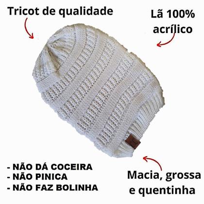 Gorro Tricô SVEN HOME Unissex - Branco Macio E Quente Tamanho Único