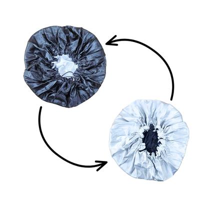 Imagem de Touca Cetim Dupla FaceCabelos Cacheados Crespos Proteção Noturna Previne Frizz Hidratação Trança Afr