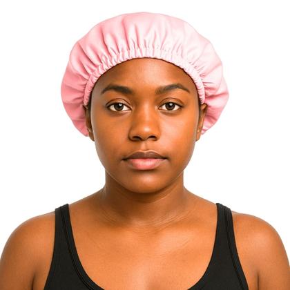 Imagem de Touca Cetim Dupla FaceCabelos Cacheados Crespos Proteção Noturna Previne Frizz Hidratação Trança Afr