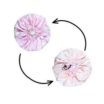 Imagem de Touca Cetim Dupla FaceCabelos Cacheados Crespos Proteção Noturna Previne Frizz Hidratação Trança Afr