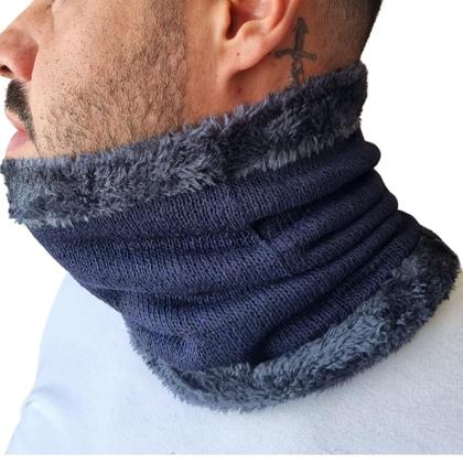 Imagem de Touca Com Gola Cachecol Forrada Térmica Proteção Inverno 