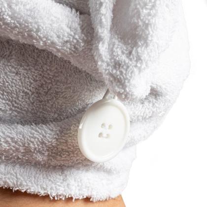 Imagem de Touca de Banho Seca Cabelo Atoalhada Avulsa 100 algodão Absorve AntiFrizz Confortável 