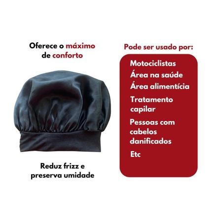 Imagem de Touca de Cetim Antifrizz Cetim Alto Brilho