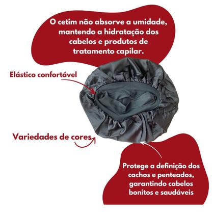 Imagem de Touca de Cetim Antifrizz Cetim Alto Brilho