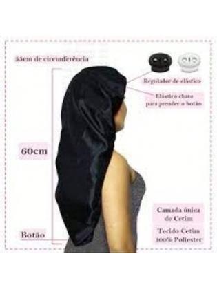 Imagem de touca de cetim com faixa gigante touca longa para cacheada touca box dread touca para  trancas