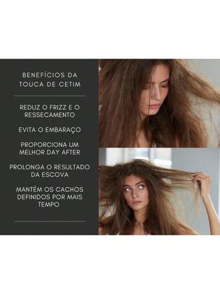 Imagem de touca de cetim com faixa gigante touca longa para cacheada touca box dread touca para  trancas