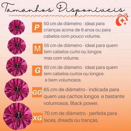 Imagem de Touca de Cetim Dupla face Ajustável Antifrizz TAMANHO XG - COR PINK