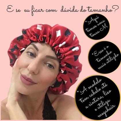 Imagem de Touca de Cetim Dupla Face Ajustável Antifrizz + Xuxinha