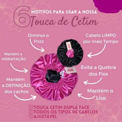 Imagem de Touca de Cetim Dupla Face Cabelos Volumosos Anti Frizz Cores Sortidas