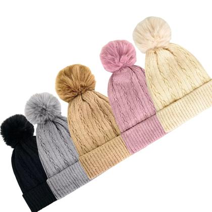 Imagem de Touca De Lã Gorro Adulto Inverno Frio Com Pompom Forrada