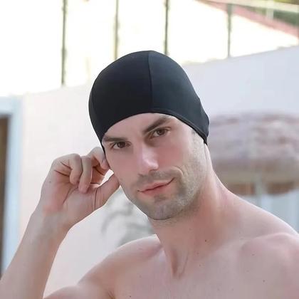 Imagem de Touca De Natação Unissex Impermeável De Nylon Com Proteção Elástica Para Ouvidos Para Treinamento De