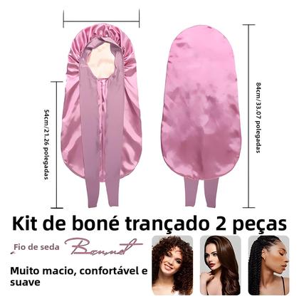 Imagem de Touca De Seda Extra Grande Com Elástico, Faixa De Cabelo De Cetim Confortável Para Dormir À Noite E