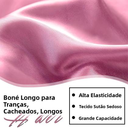 Imagem de Touca De Seda Extra Grande Com Elástico, Faixa De Cabelo De Cetim Confortável Para Dormir À Noite E