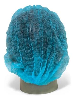 Imagem de Touca Descartável De Tnt Com Elástico Azul 100 Unidades