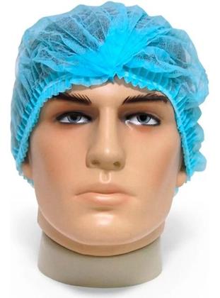 Imagem de Touca Descartável De Tnt Com Elástico Azul 100 Unidades