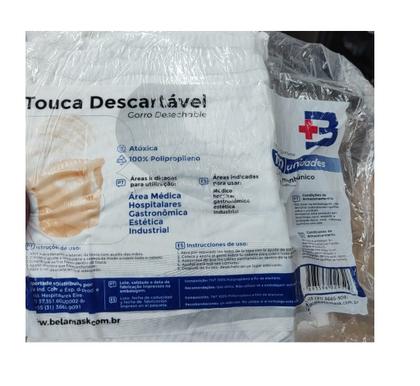Imagem de TOUCA DESCARTÁVEL GORRO BRANCO C/100un BELAMASK - KIT C/4 PCT