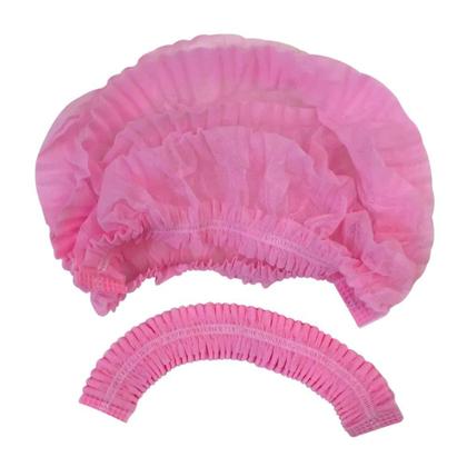 Imagem de Touca Descartável TNT Rosa Pink Protdesc - Embalagem com 100 Unidades