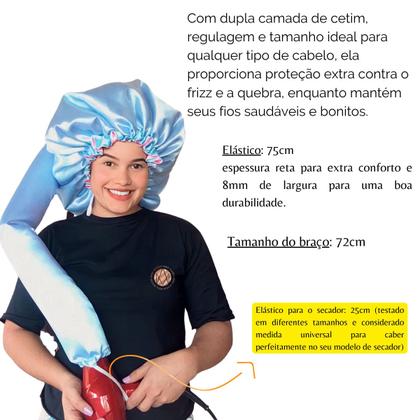 Imagem de Touca Difusora Secadora de Cetim Dupla Face Define Cachos