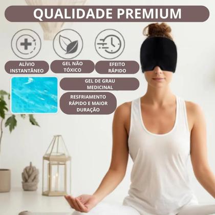 Imagem de Touca Dor de Cabeça Enxaqueca Dor De Cabeça Alívio Gel Terapia Quente E Fria Boné