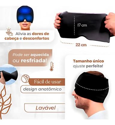 Imagem de Touca Dor de Cabeça Enxaqueca Dor De Cabeça Alívio Gel Terapia Quente E Fria Boné