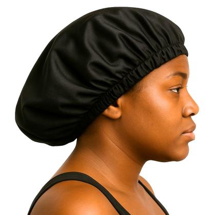 Imagem de Touca Dupla Face Cetim Proteção Noturna Cabelos Afro Cacheados Crespos Frizz Hidratação Tranças