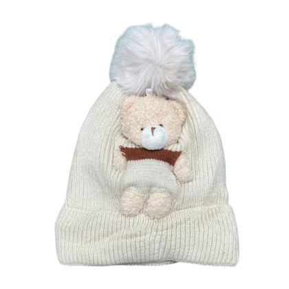 Imagem de Touca Gorro Capuz De Lã C/Pompom Menina e Menino