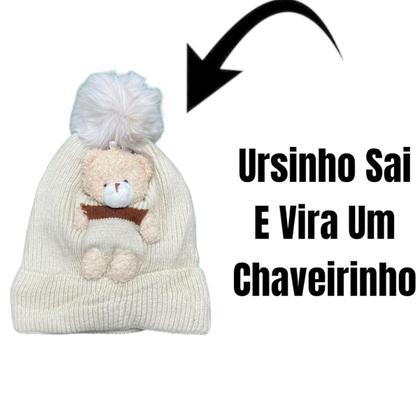 Imagem de Touca Gorro Capuz De Lã C/Pompom Menina e Menino
