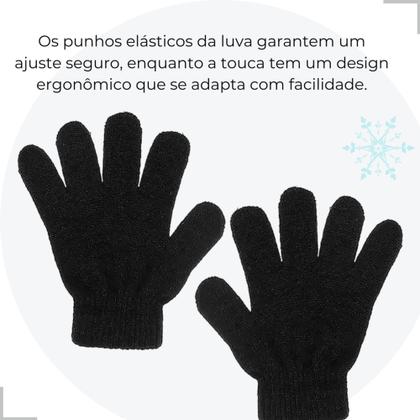 Imagem de Touca Gorro e Luva De Lã Infantil Criança Juvenil Frio Inverno Unissex