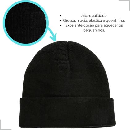 Imagem de Touca Gorro e Luva De Lã Infantil Criança Juvenil Frio Inverno Unissex